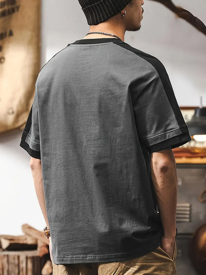 Men's Crew-Neck T-Shirt with Contrasting Trim