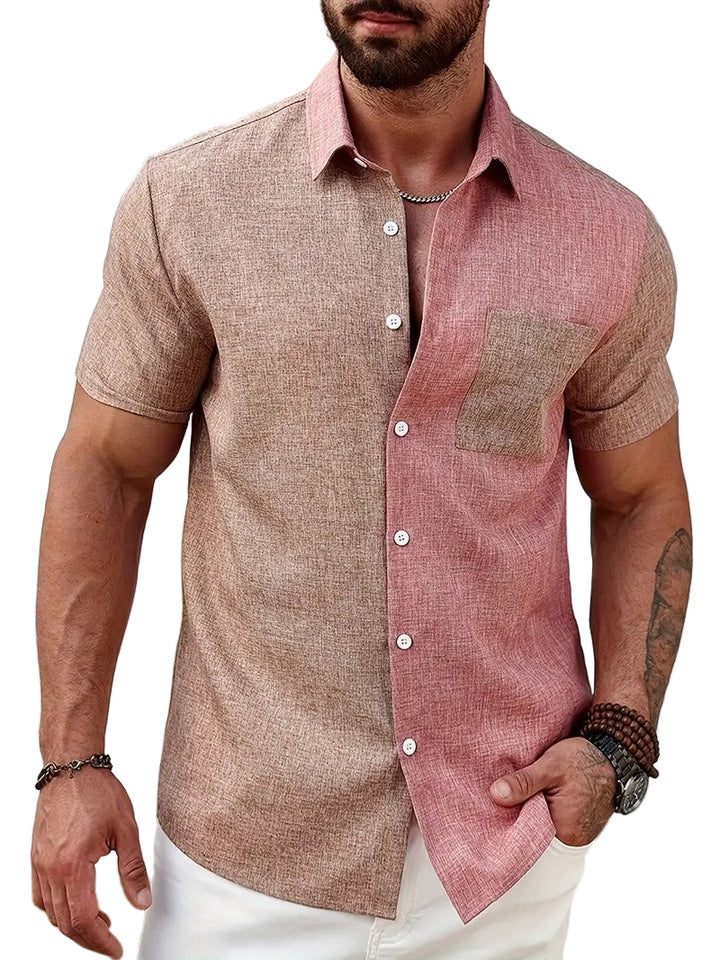 Men's Two-Tone Button-Down Shirt