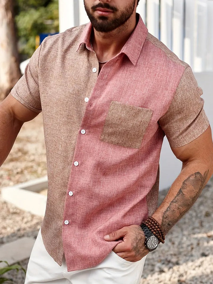 Men's Two-Tone Button-Down Shirt