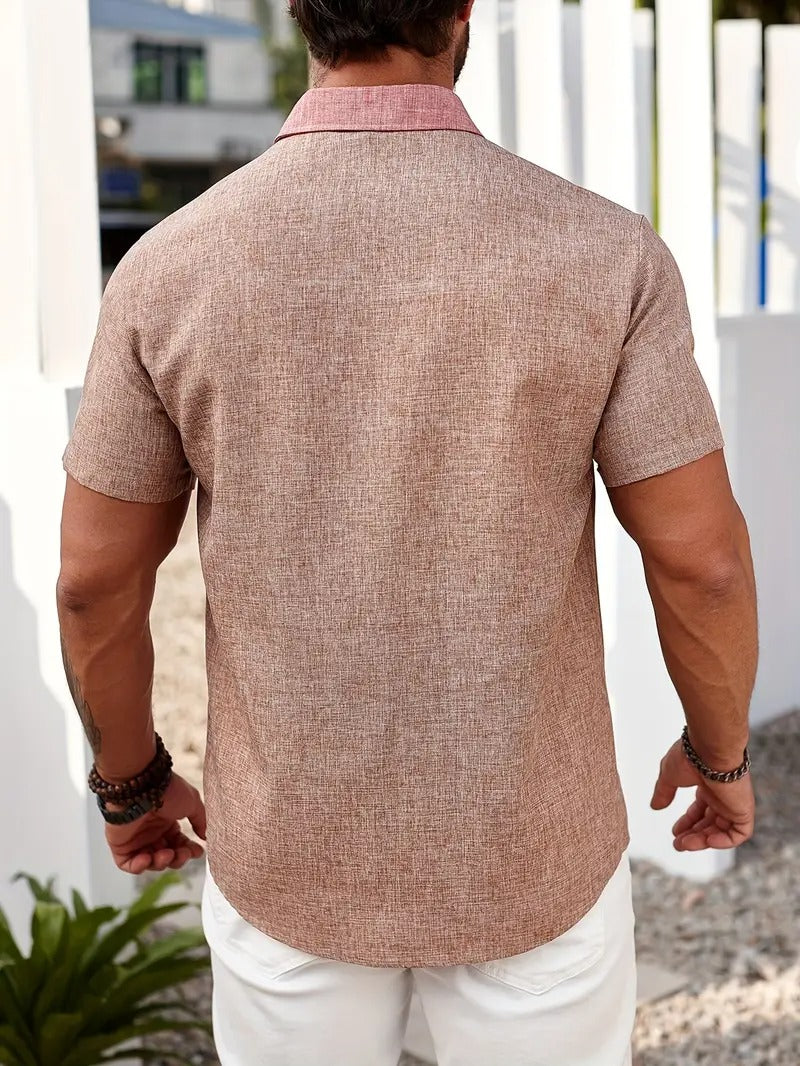 Men's Two-Tone Button-Down Shirt